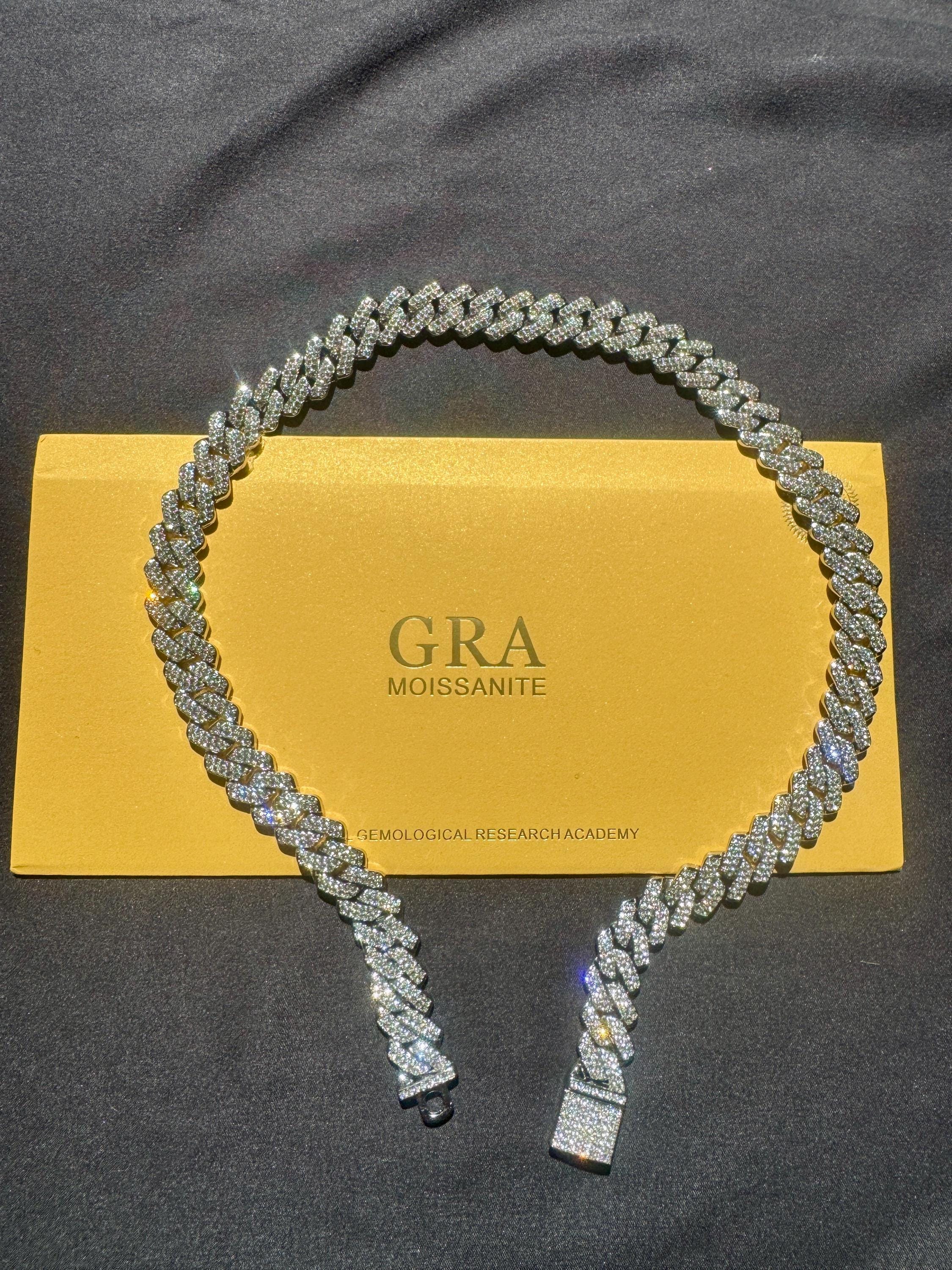 Iced out Moissanite Cuban Link chain 22"