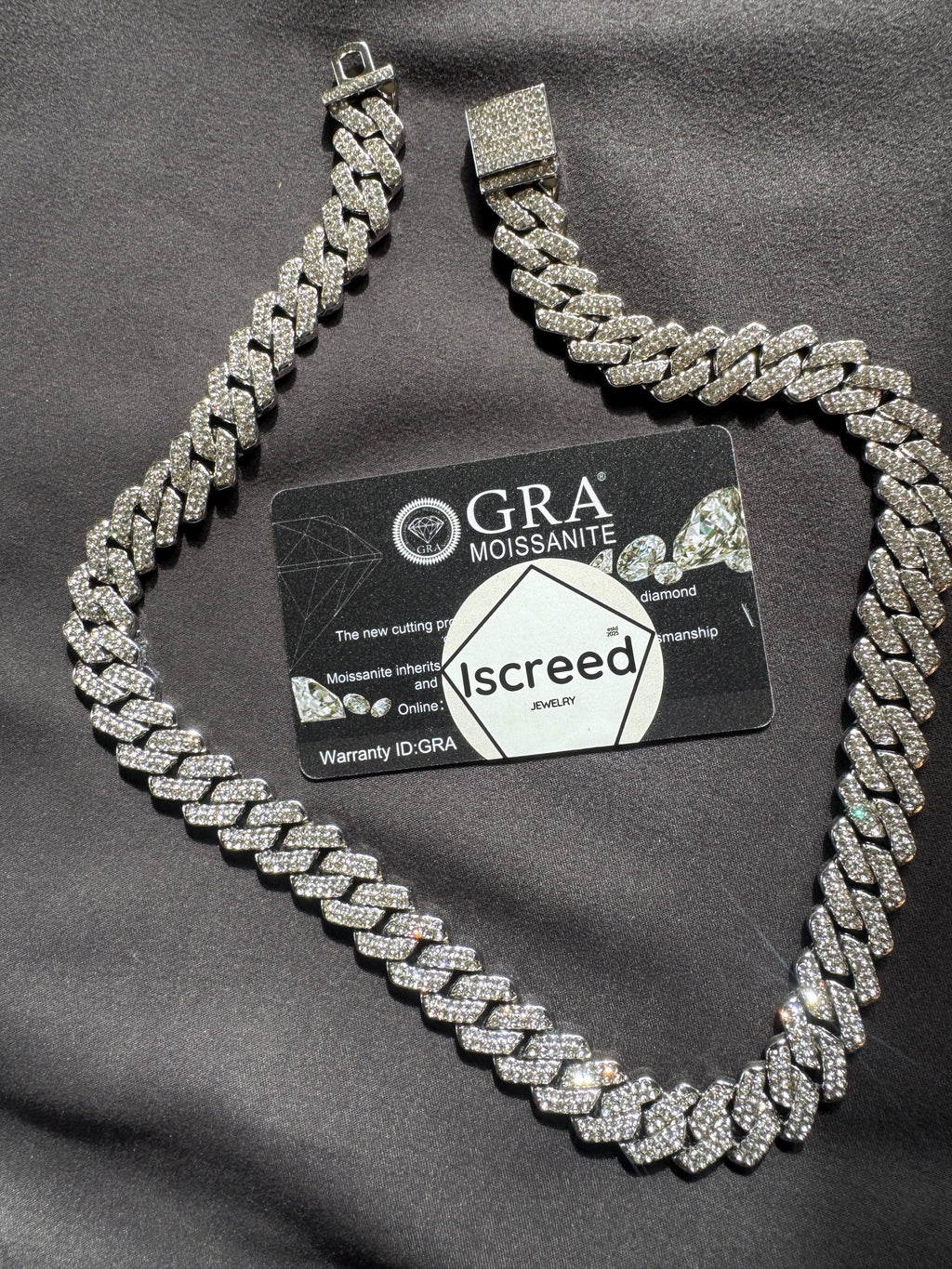 Iced out Moissanite Cuban Link chain 22"