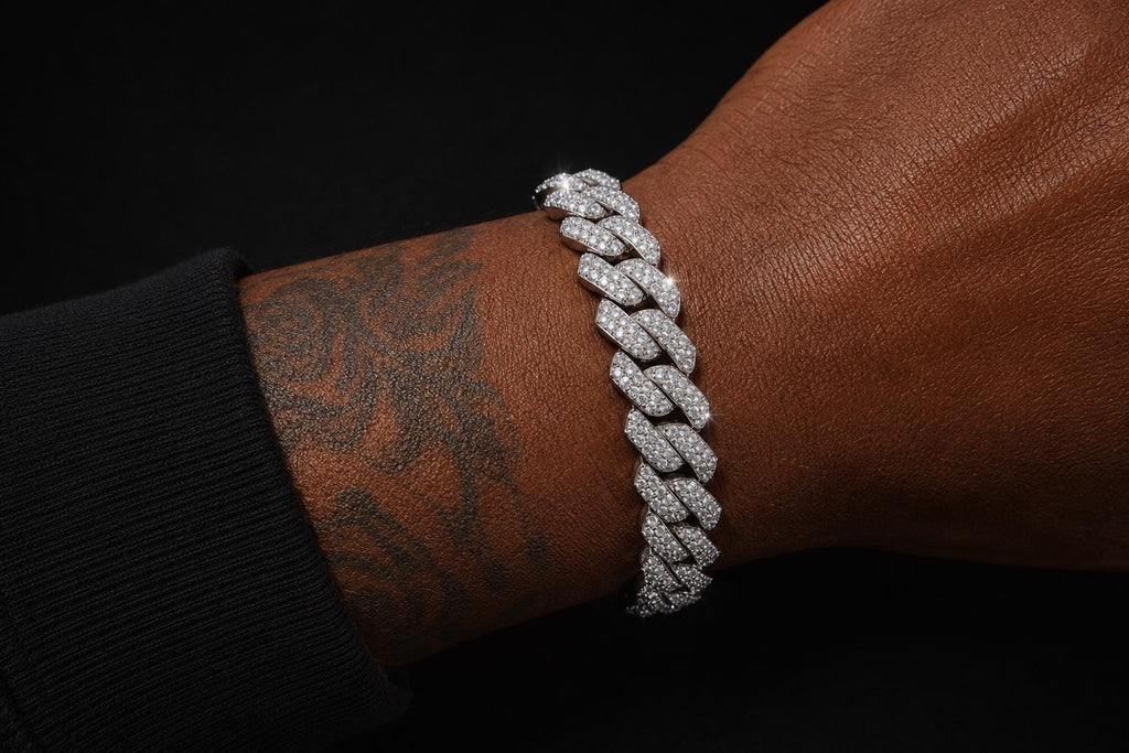 Iced out Moissanite Cuban Link bracelet