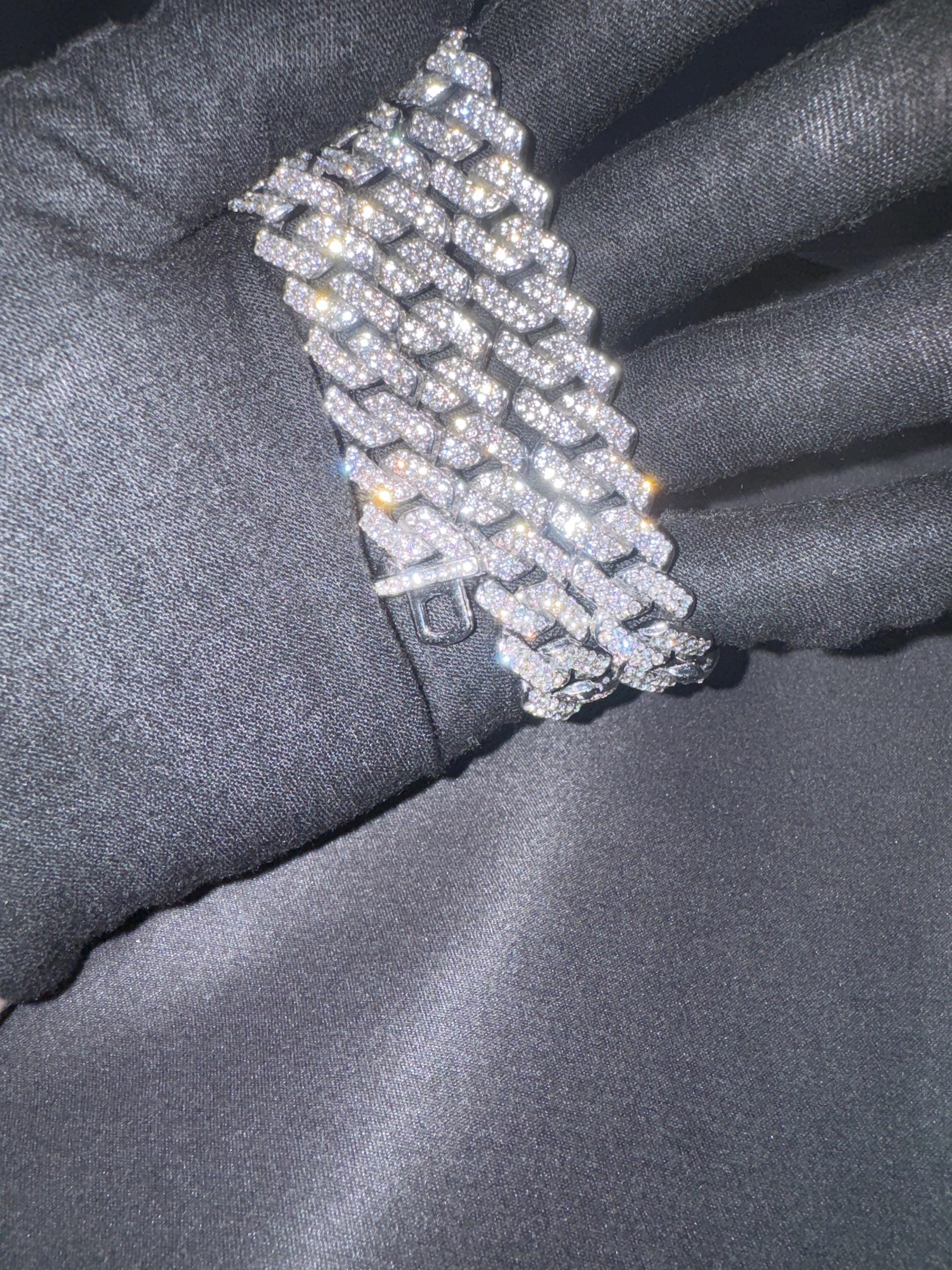 Iced out Moissanite Cuban Link chain 22"