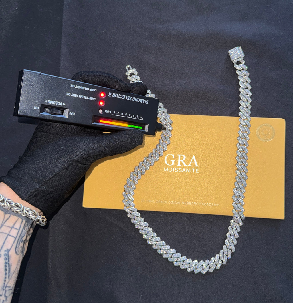 VVS1 Moissanite Cuban Link Chain 14mm | Passes Diamond Tester – ISCREED