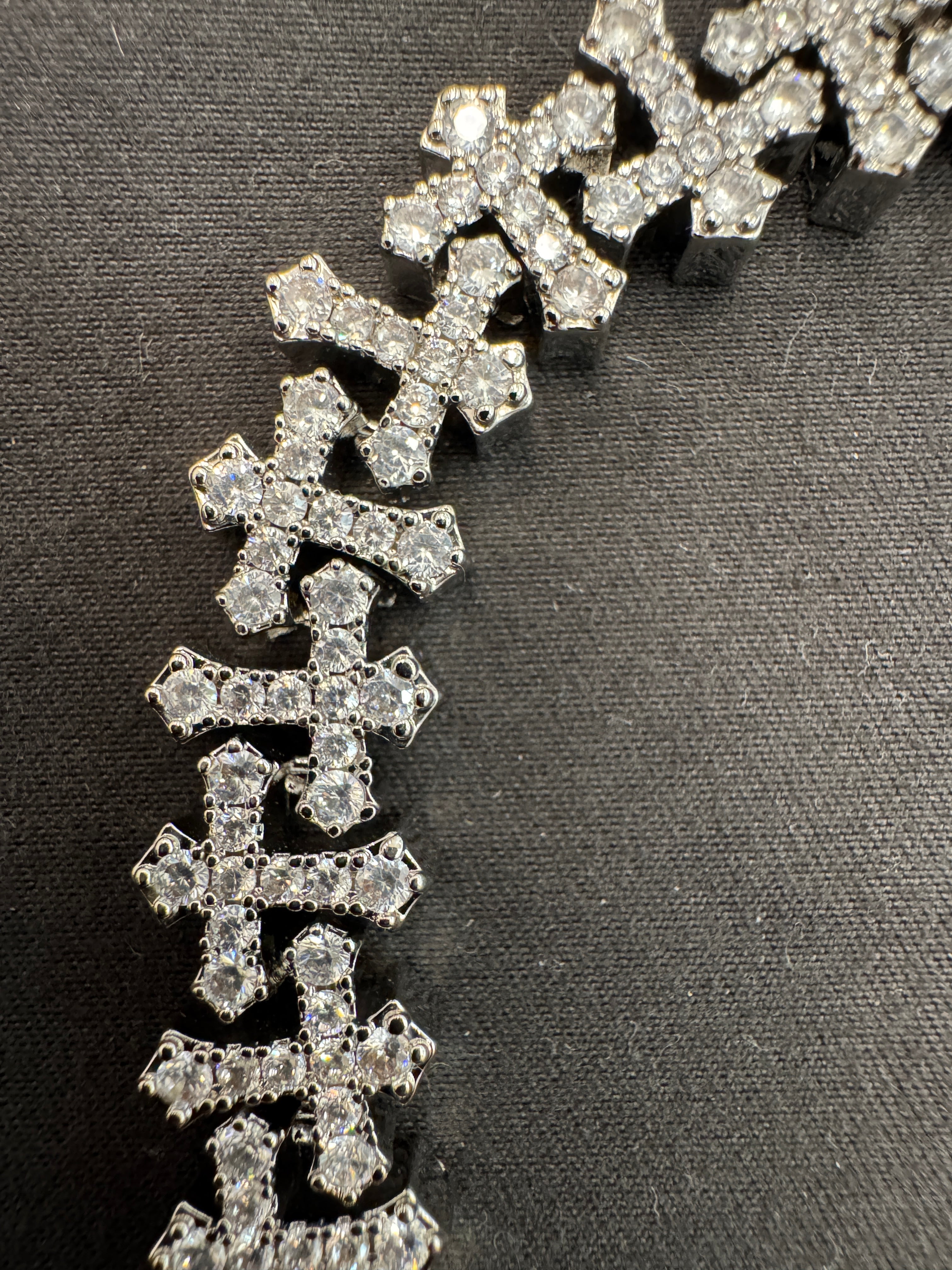 Iced out Moissanite Cross Bracelet 12mm Passes Diamond Tester - ISCREED