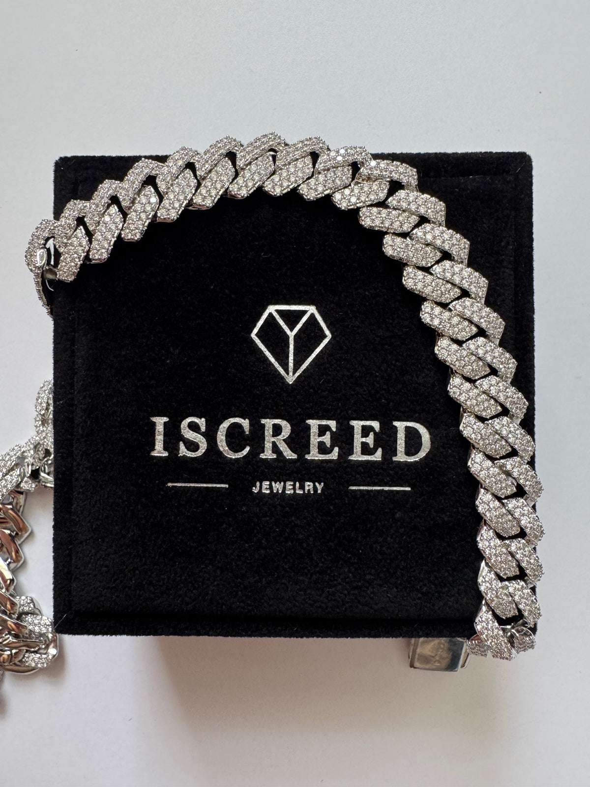 VVS1 Moissanite Cuban Link Chain 14mm Passes Diamond Tester - ISCREED