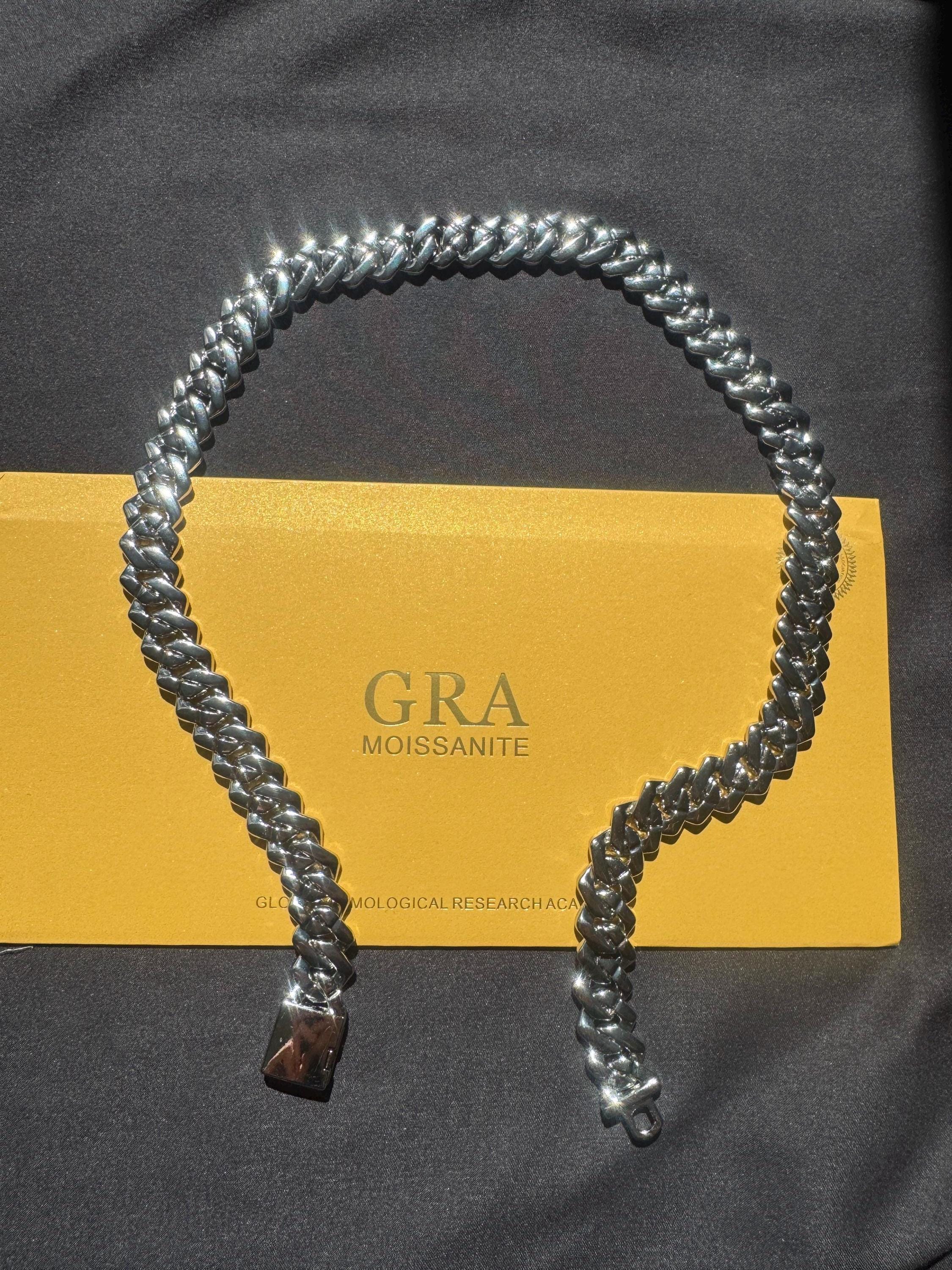 Iced out Moissanite Cuban Link chain 22"