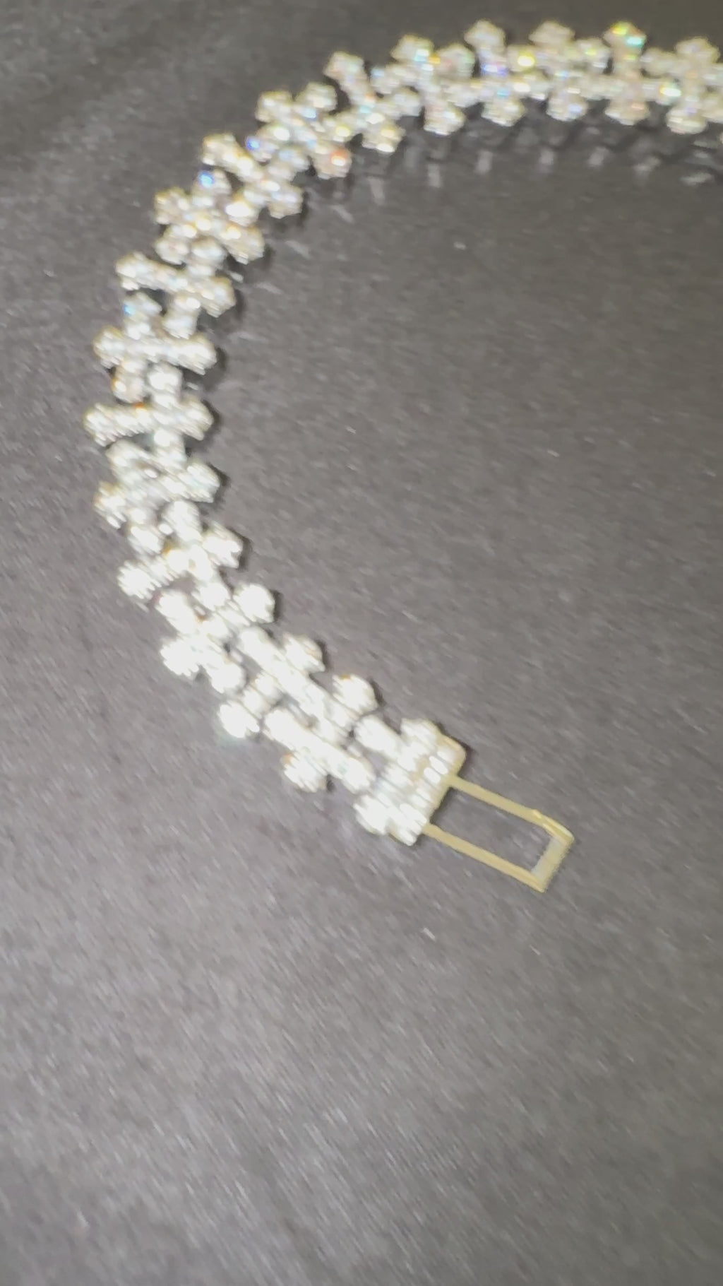 Iced out Moissanite Cross Bracelet 12mm Passes Diamond Tester - ISCREED