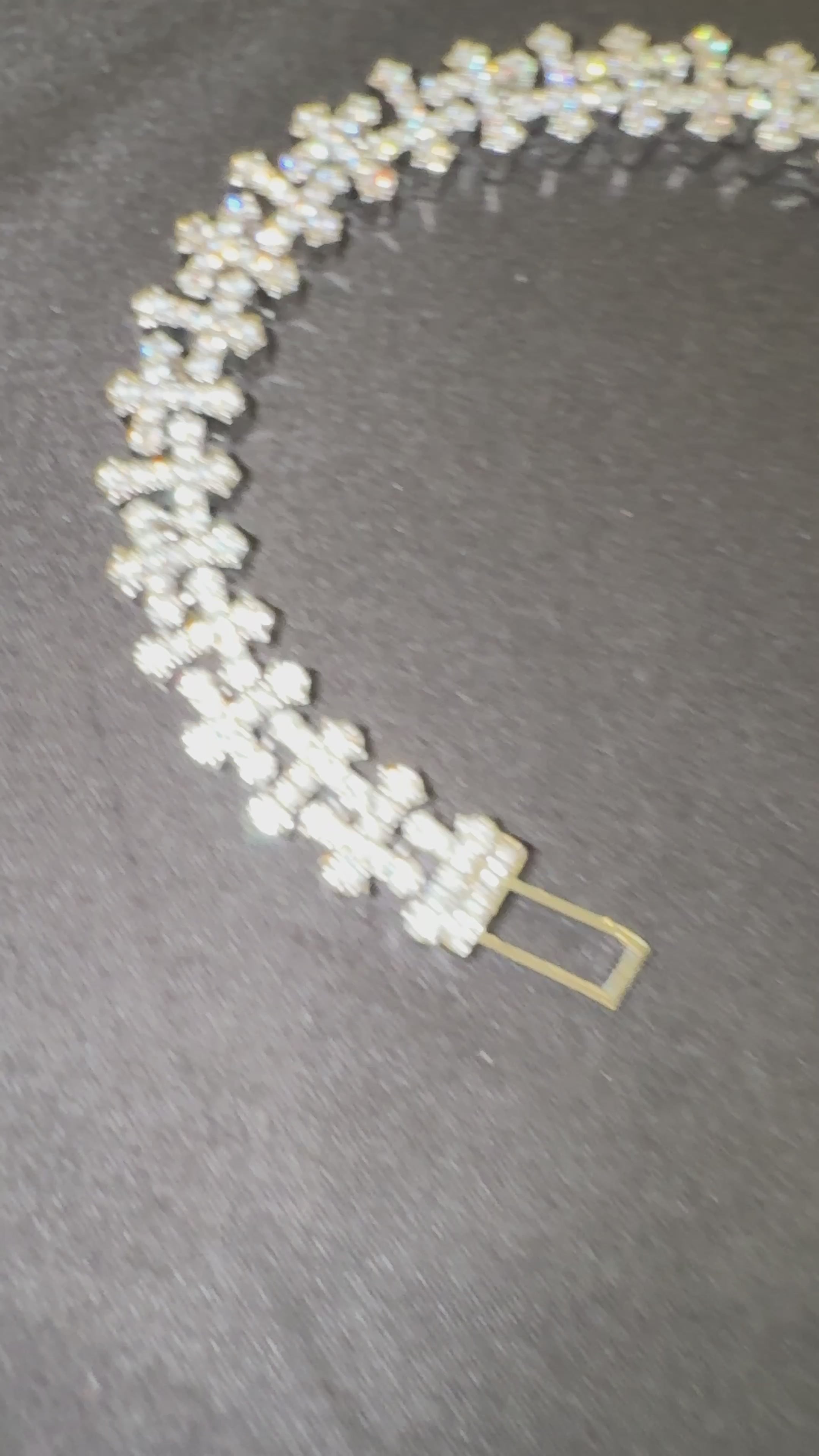 Iced out Moissanite Cross Bracelet 12mm Passes Diamond Tester - ISCREED